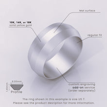 925 Sterling Silver Men's Wedding Band, 6mm Brushed Solid Silver Ring, Classic Beveled Edge Design