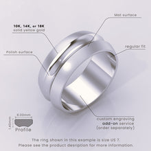 925 Sterling Silver Men's Grooved Wedding Ring | Brushed Silver Wedding Band, Engagement & Anniversary Ring for Him