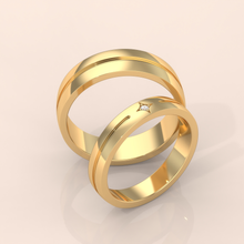 10k Gold Couple Wedding Bands – His & Hers Rings with Star Diamond Detail, Perfect Anniversary or Engagement Gift