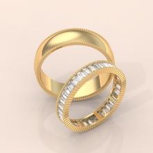 14k Gold Couple Wedding Bands – Matching Rings with Diamond Details, Perfect Promise or Anniversary Gift for Couples (Copy)