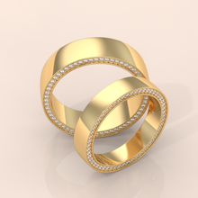 10k Gold Couple Rings – His and Hers Matching Wedding Bands with Diamond Accents, Elegant Anniversary or Engagement Set