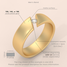 14k Gold Couple Wedding Bands – His and Hers Matching Rings with Floating Diamond, Modern Engagement Set (Copy)