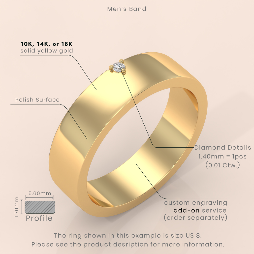 10k Gold Couple Bands – Matching His and Hers Rings with Diamond Details, Perfect for Anniversary or Engagement