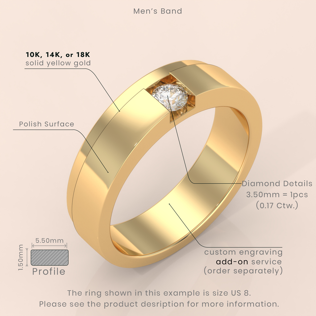 10k Gold Couple Wedding Bands – His and Hers Rings with Round Cut Diamonds, Promise and Engagement Set