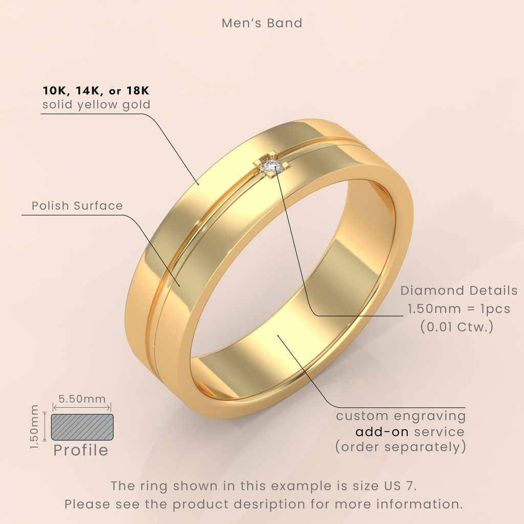 10k Gold Couple Rings – Matching Bands with Solitaire and Accent Diamonds, Wedding or Engagement Set