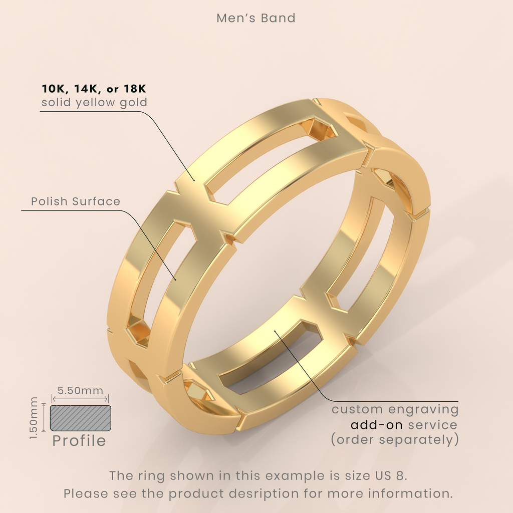 10k Gold Couple Rings – His and Hers Geometric Matching Wedding Bands with Diamond Accents, Unique Anniversary Gift