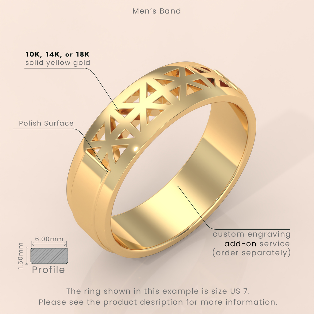 14k Gold Couple Wedding Bands – Unique Intricate Cutout Design with Diamond Accents for Him & Her (Copy)