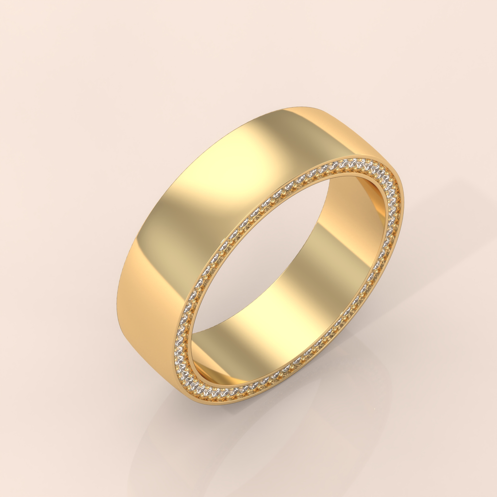 10k Gold Couple Rings – His and Hers Matching Wedding Bands with Diamond Accents, Elegant Anniversary or Engagement Set
