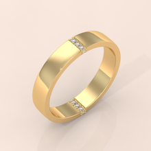 10k Gold Couple Rings – Elegant Minimalist Wedding Bands with Diamond Accents, Classic His & Hers Set
