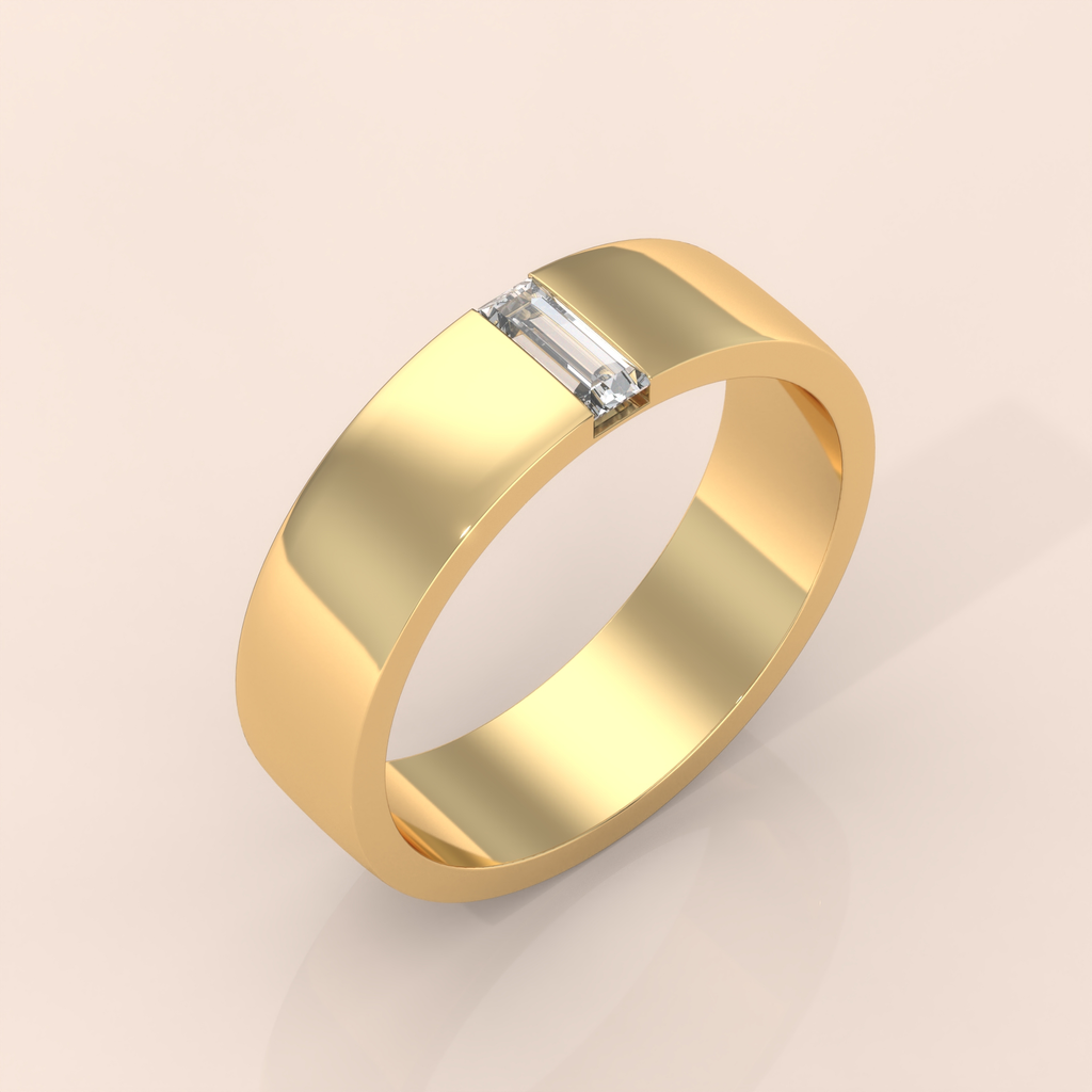 14k Gold Couple Rings – Baguette Diamond Matching Wedding Bands, Unique Engagement or Anniversary Set (Copy)