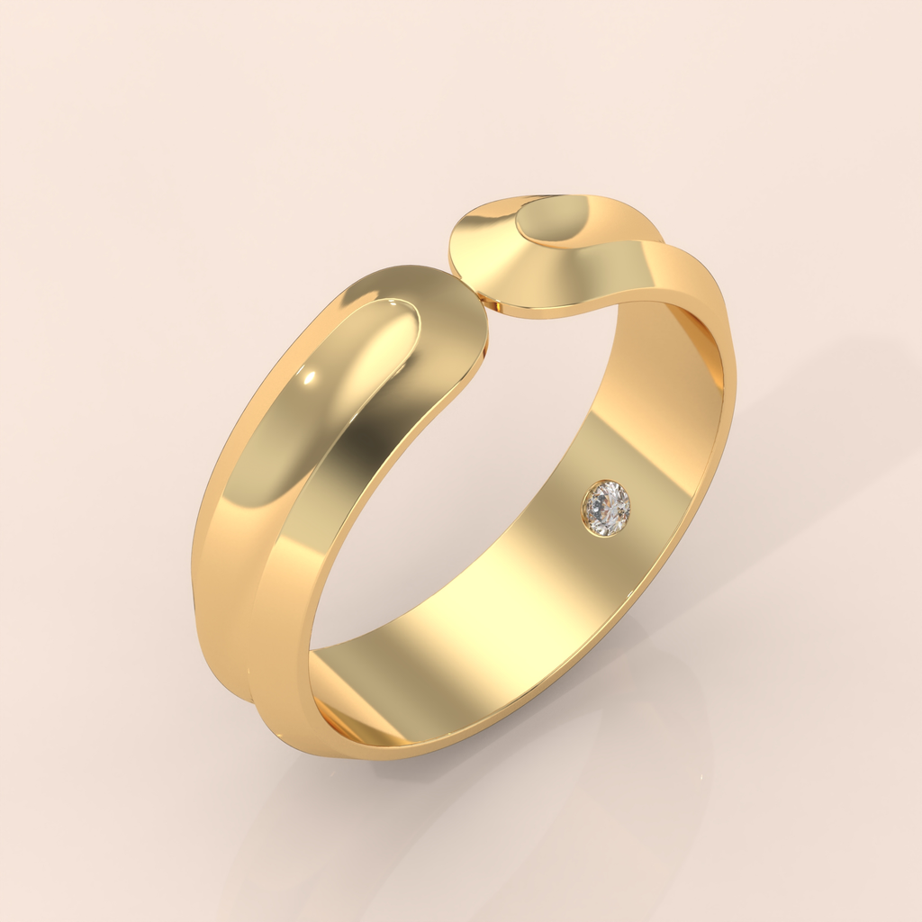 10k Gold Couple Wedding Bands – Matching Elegant Rings with Diamond Accents, Perfect for Engagement or Anniversary