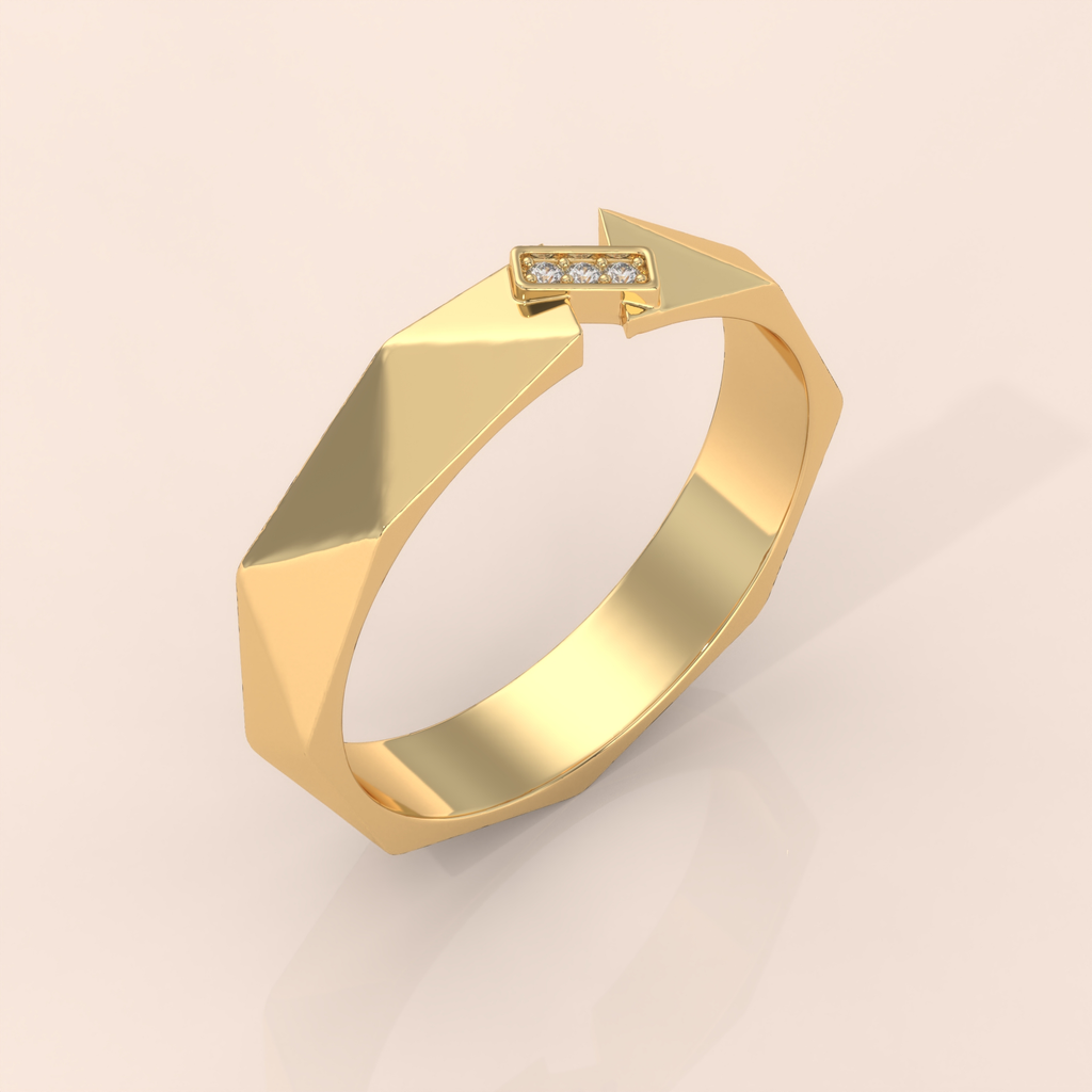 14k Gold Couple Rings – Modern Geometric Wedding Bands with Diamonds, Unique His & Hers Design (Copy)