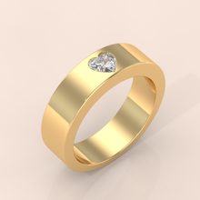 18k Gold Couple Rings – Heart Diamond Matching Wedding Bands, Romantic Engagement or Promise Ring Set (Copy) (Copy)