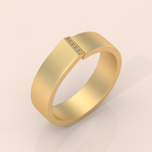 10k Gold Couple Wedding Bands – Minimalist His and Hers Rings with Diamond Detail, Modern Engagement Set
