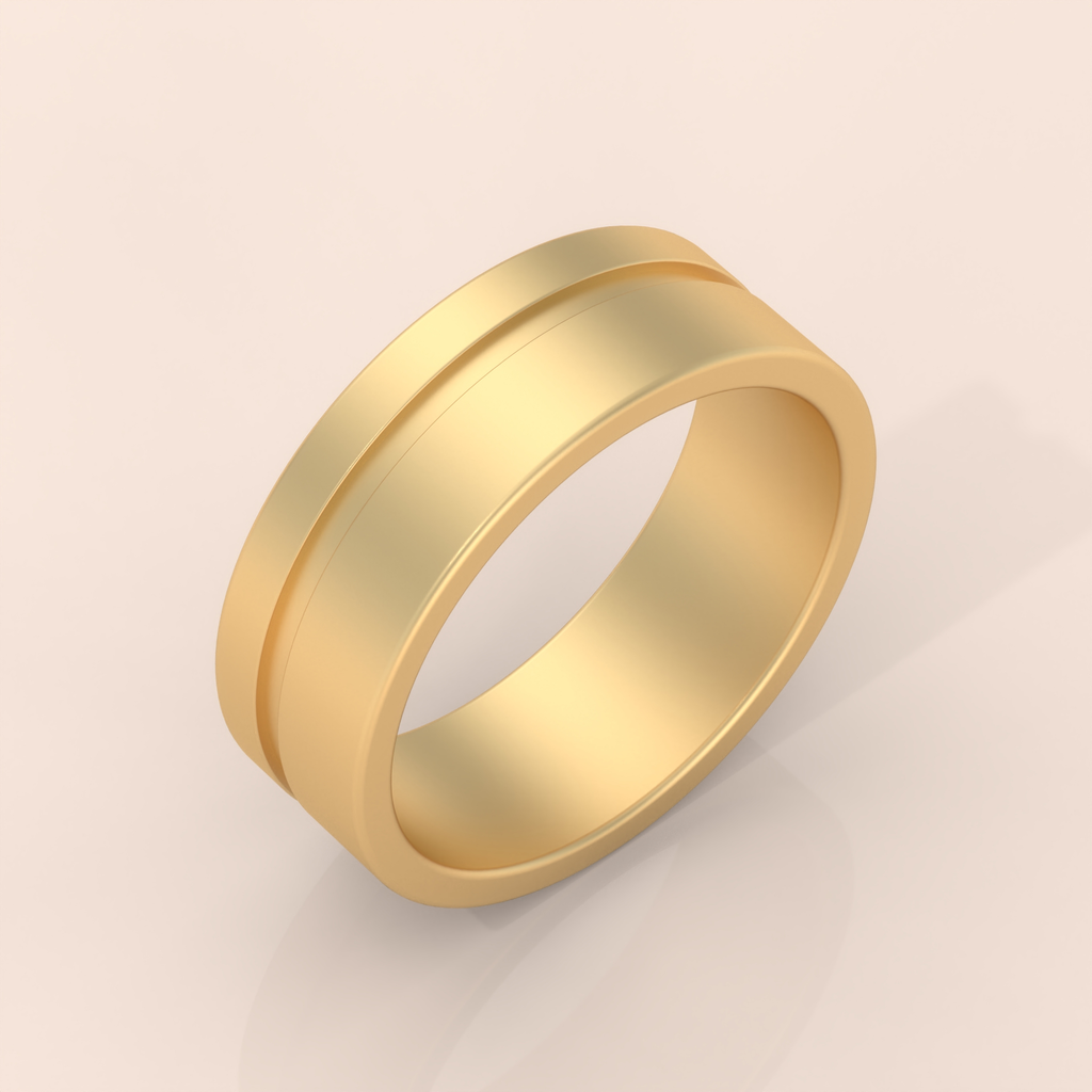 10k Gold Couple Bands – Elegant Matching Wedding Rings with Diamond Accent, Ideal for Anniversary or Promise