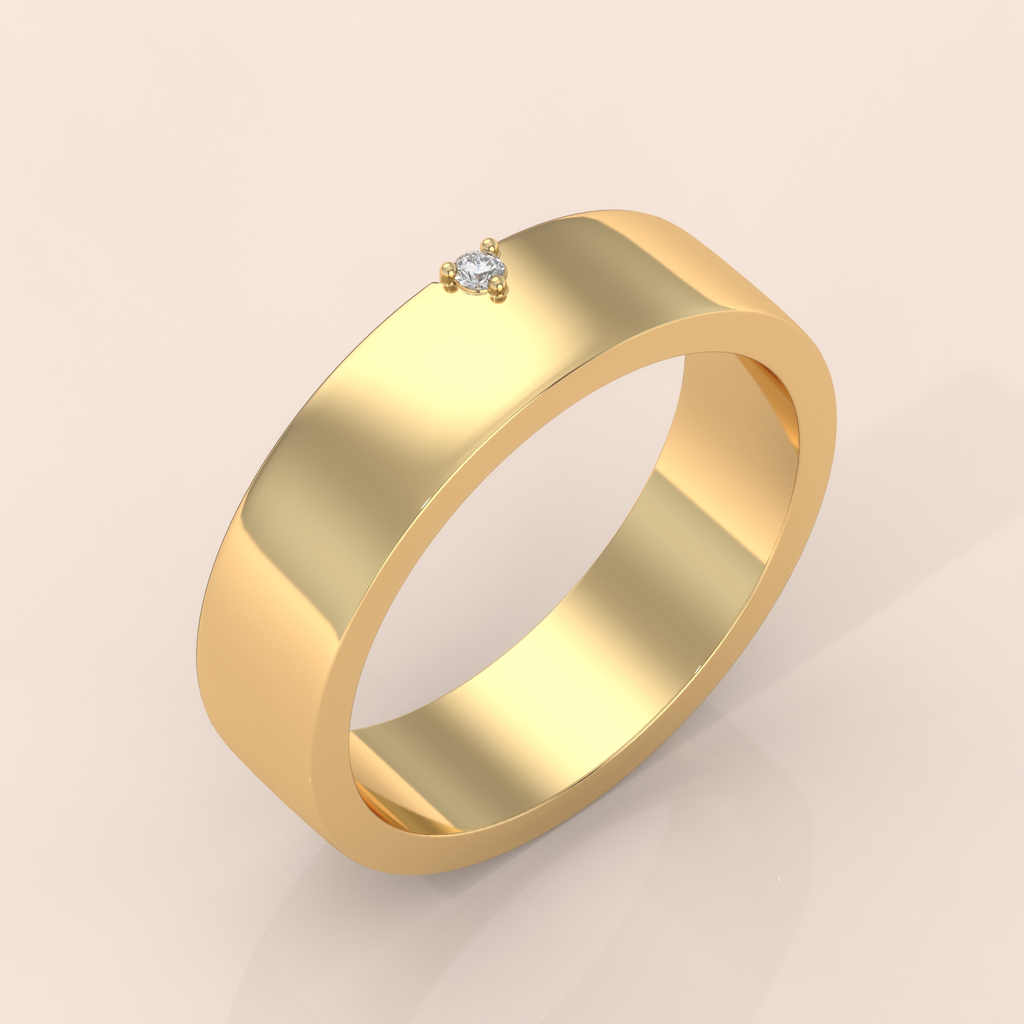 10k Gold Couple Bands – Matching His and Hers Rings with Diamond Details, Perfect for Anniversary or Engagement