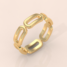 10k Gold Couple Wedding Bands – Unique Chain Link Rings with Diamonds, Matching Engagement Set