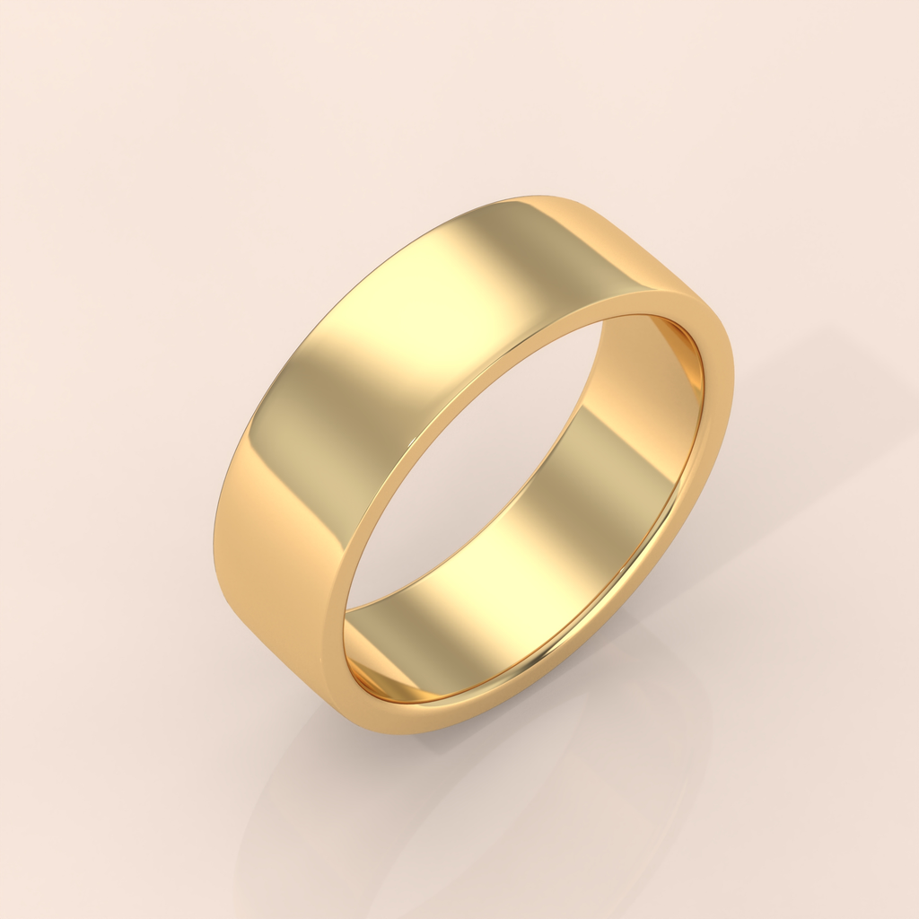 10k Gold Couple Rings Set – Classic Plain Band and Diamond Eternity Ring, Elegant Wedding Bands