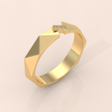 18k Gold Couple Rings – Modern Geometric Wedding Bands with Diamonds, Unique His & Hers Design (Copy) (Copy)