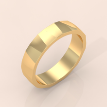 10k Gold Couple Ring Set – Handmade Faceted Wedding Bands with Beaded Edge, Classic Anniversary Jewelry