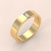 14k Gold Couple Wedding Bands – His and Hers Matching Rings with Baguette Diamonds, Elegant Anniversary Jewelry (Copy)