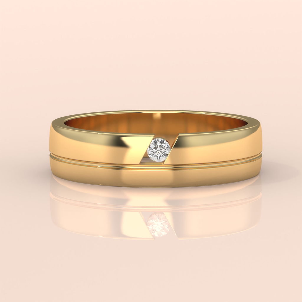 10k Gold Couple Rings – His and Hers Matching Wedding Bands with Round and Pavé Diamonds, Elegant Gift Set