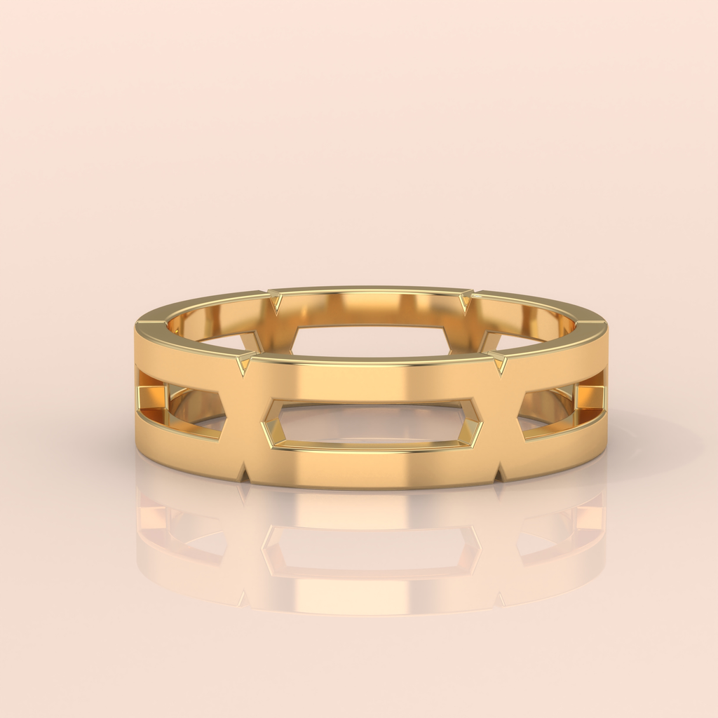 10k Gold Couple Rings – His and Hers Geometric Matching Wedding Bands with Diamond Accents, Unique Anniversary Gift