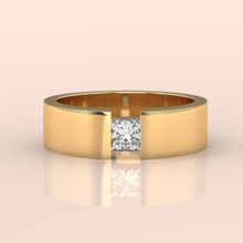 18k Gold Couple Bands – Unique His and Hers Wedding Rings with Princess Cut Diamonds and Pavé Design (Copy) (Copy)