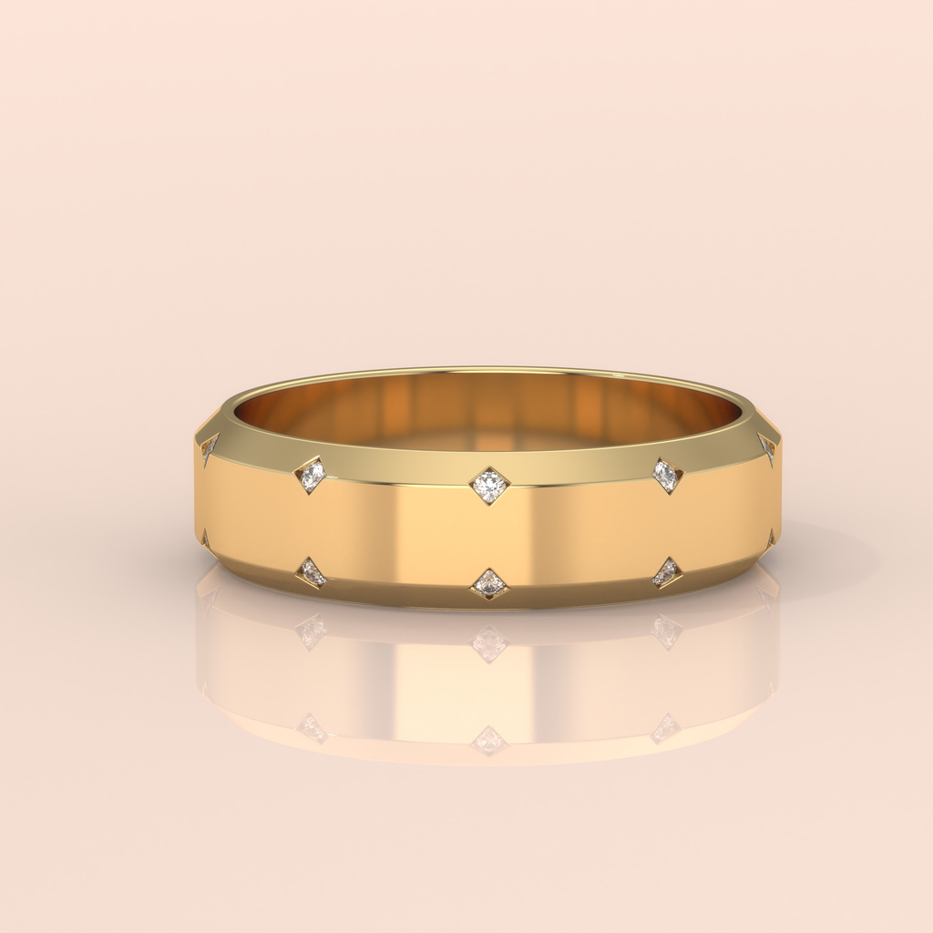 14k Gold Couple Wedding Bands – His and Hers Matching Diamond Rings, Minimalist Promise or Engagement Set (Copy)