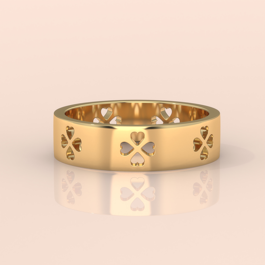 10k Gold Couple Rings with Heart Cutout – Matching Wedding Bands, Unique Anniversary Gift for Him & Her