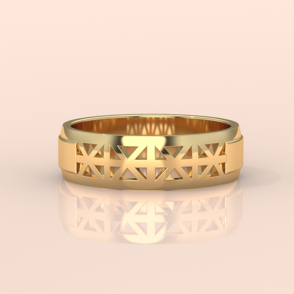 14k Gold Couple Wedding Bands – Unique Intricate Cutout Design with Diamond Accents for Him & Her (Copy)