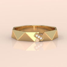 14k Gold Couple Rings – Modern Geometric Wedding Bands with Diamonds, Unique His & Hers Design (Copy)