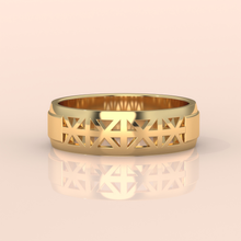 18k Gold Couple Wedding Bands – Unique Intricate Cutout Design with Diamond Accents for Him & Her (Copy) (Copy)