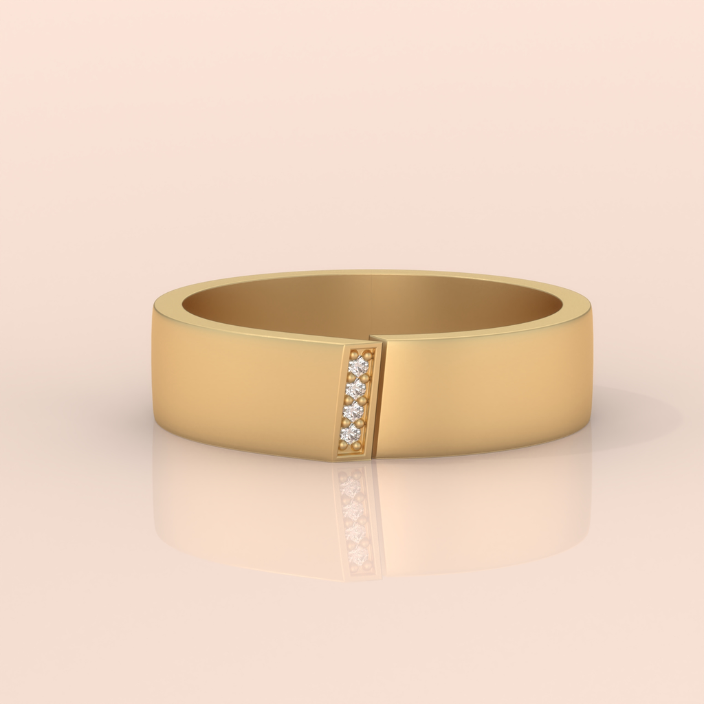 14k Gold Couple Wedding Bands – Minimalist His and Hers Rings with Diamond Detail, Modern Engagement Set (Copy)