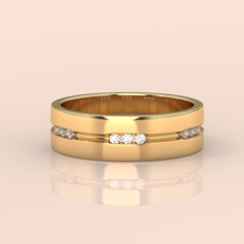 18k Gold Couple Ring Set – Geometric Stair-Inspired Bands with Diamonds, Modern His & Hers Design (Copy) (Copy)