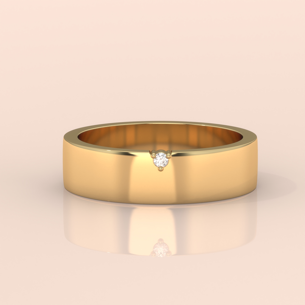 10k Gold Couple Bands – Matching His and Hers Rings with Diamond Details, Perfect for Anniversary or Engagement