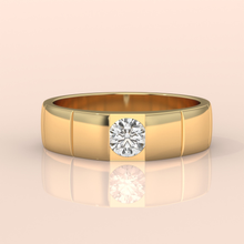 18k Gold Couple Rings – His and Hers Matching Solitaire Diamond Wedding Bands, Modern Engagement Set (Copy) (Copy)