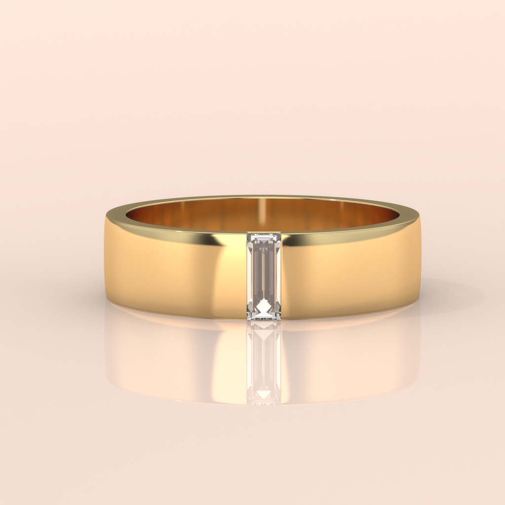 10k Gold Couple Rings – Baguette Diamond Matching Wedding Bands, Unique Engagement or Anniversary Set