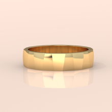 10k Gold Couple Ring Set – Handmade Faceted Wedding Bands with Beaded Edge, Classic Anniversary Jewelry