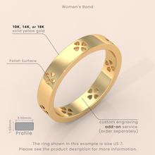 10k Gold Couple Rings with Heart Cutout – Matching Wedding Bands, Unique Anniversary Gift for Him & Her