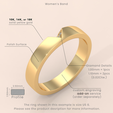 14k Gold Couple Wedding Bands – Unique Chevron V Shape Rings, Matching His & Hers Minimalist Design (Copy)