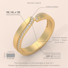 10k Gold Couple Ring Set – Matching Split Band Design with Diamonds, Engagement or Wedding Rings