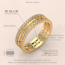 14k Gold Couple Wedding Bands – Unique Intricate Cutout Design with Diamond Accents for Him & Her (Copy)