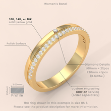 14k Gold Couple Rings – His and Hers Matching Wedding Bands with Round and Pavé Diamonds, Elegant Gift Set (Copy)