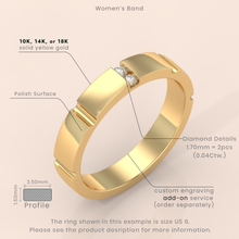 10k Gold Couple Wedding Bands – Elegant Matching Rings with Diamond Accents, Modern Geometric Anniversary or Engagement Gift