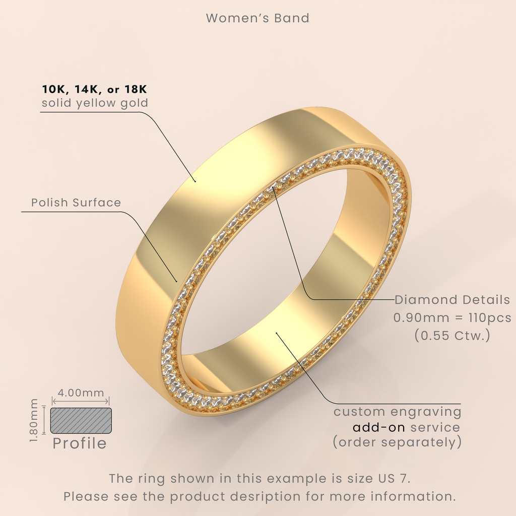 10k Gold Couple Rings – His and Hers Matching Wedding Bands with Diamond Accents, Elegant Anniversary or Engagement Set