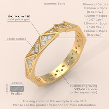 10k Gold Couple Rings – Modern Geometric Wedding Bands with Diamonds, Unique His & Hers Design