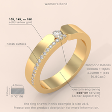 925 Sterling Silver Gold Couple Ring Set with Round Cut Diamonds – Matching Wedding Bands with Curved Design