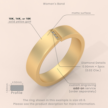 14k Gold Couple Wedding Bands – Minimalist His and Hers Rings with Diamond Detail, Modern Engagement Set (Copy)