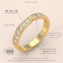 14k Gold Couple Rings Set – Matching His and Hers Wedding Bands with Diamond Accents, Heart Split Design (Copy)